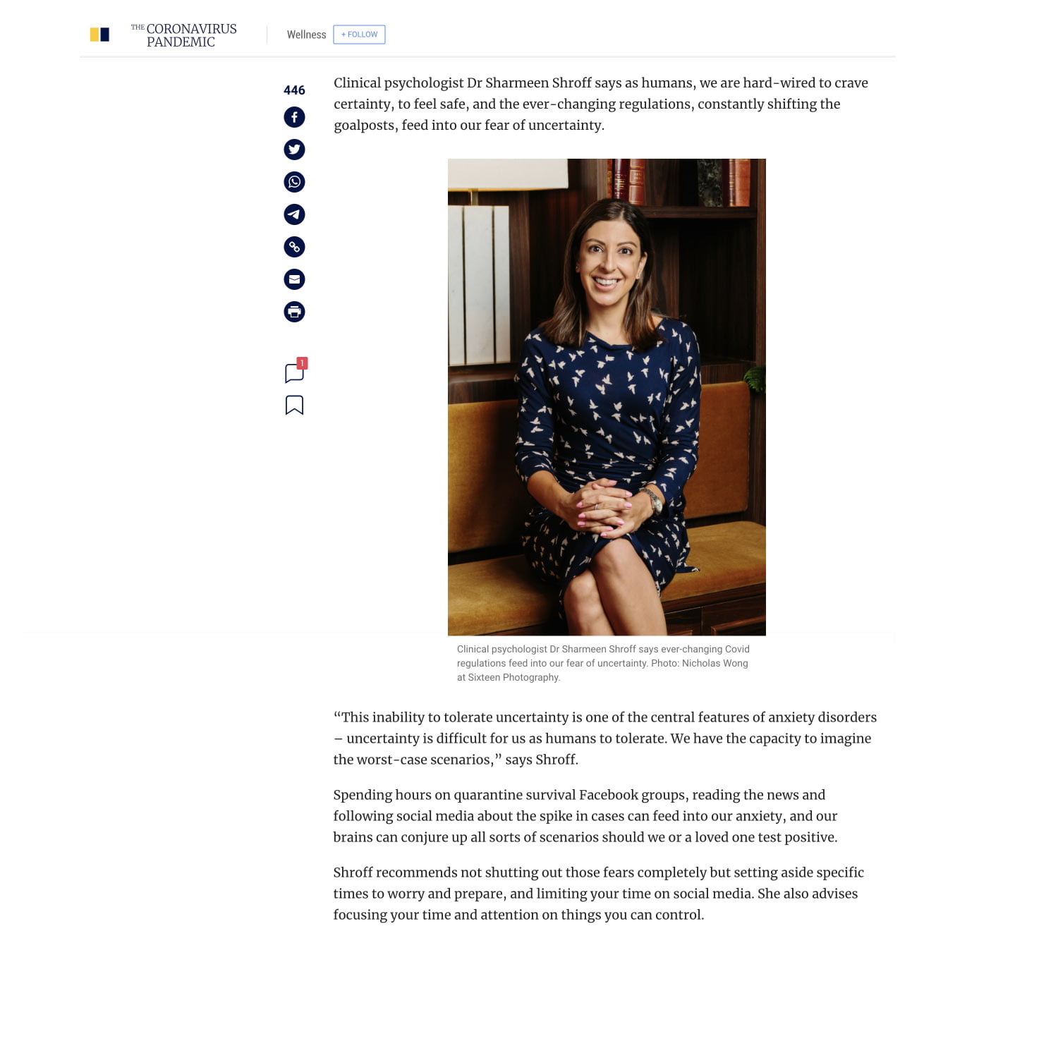 Photo of psychologist Dr. Sharmeen Shroff.